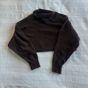 Urban Outfitters Brown Cropped Mock Neck Fleece Pullover – Women’s L